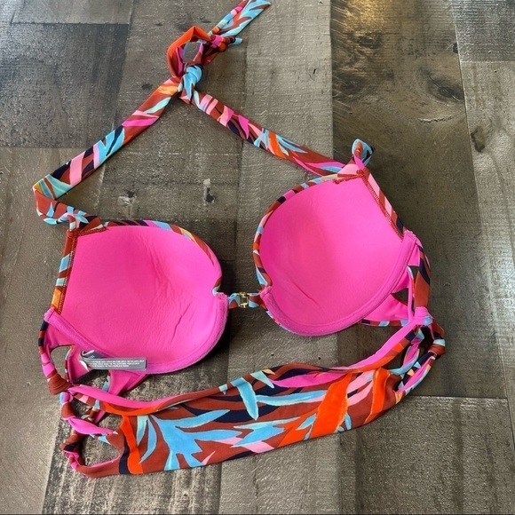 aerie Tropical Print Bikini Top size 36B - Picture 6 of 9